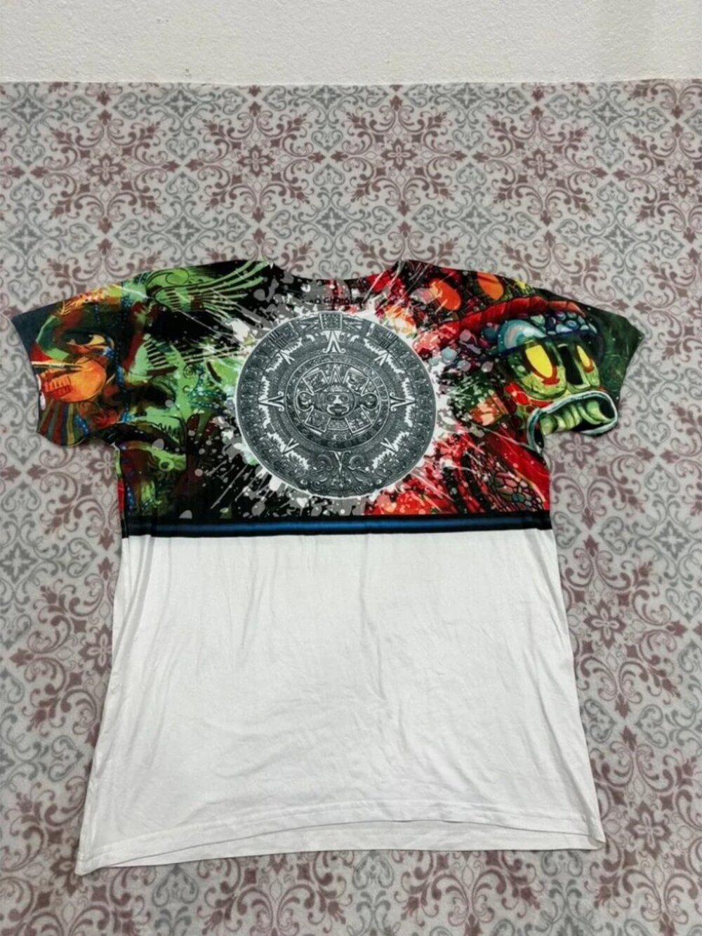 Pro Choice Future Clothes Aztec Calendar Graphic T-Shirt Mens XL White Multi